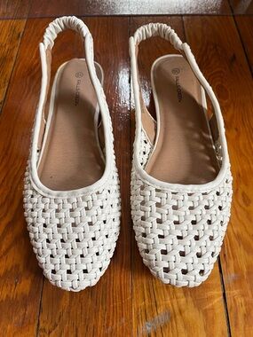 Falls Creek Cream Woven Slingback Flats